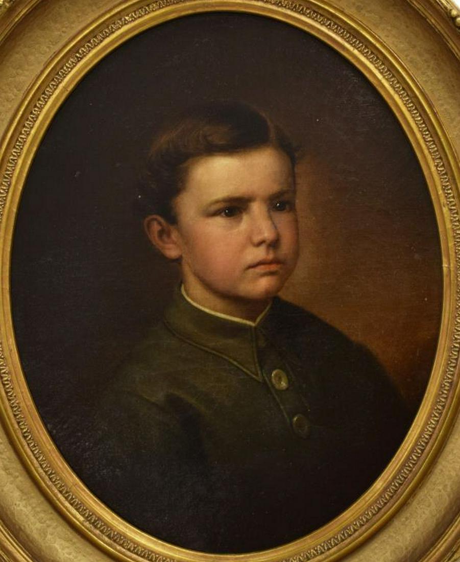 FRAMED OIL PAINTING PORTRAIT OF A YOUNG BOY (1 of 4)