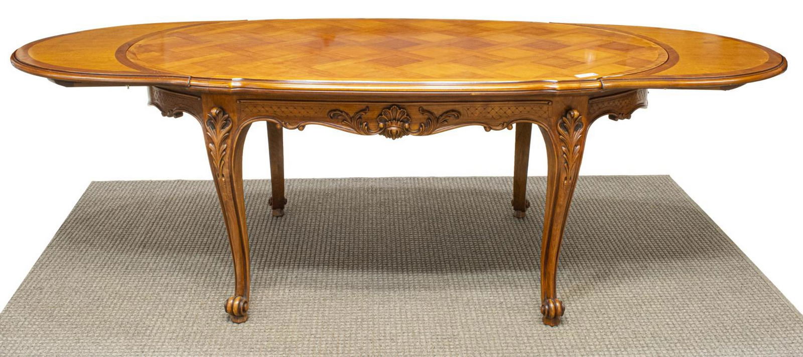 FRENCH LOUIS XV STYLE FRUITWOOD DINING TABLE (1 of 5)