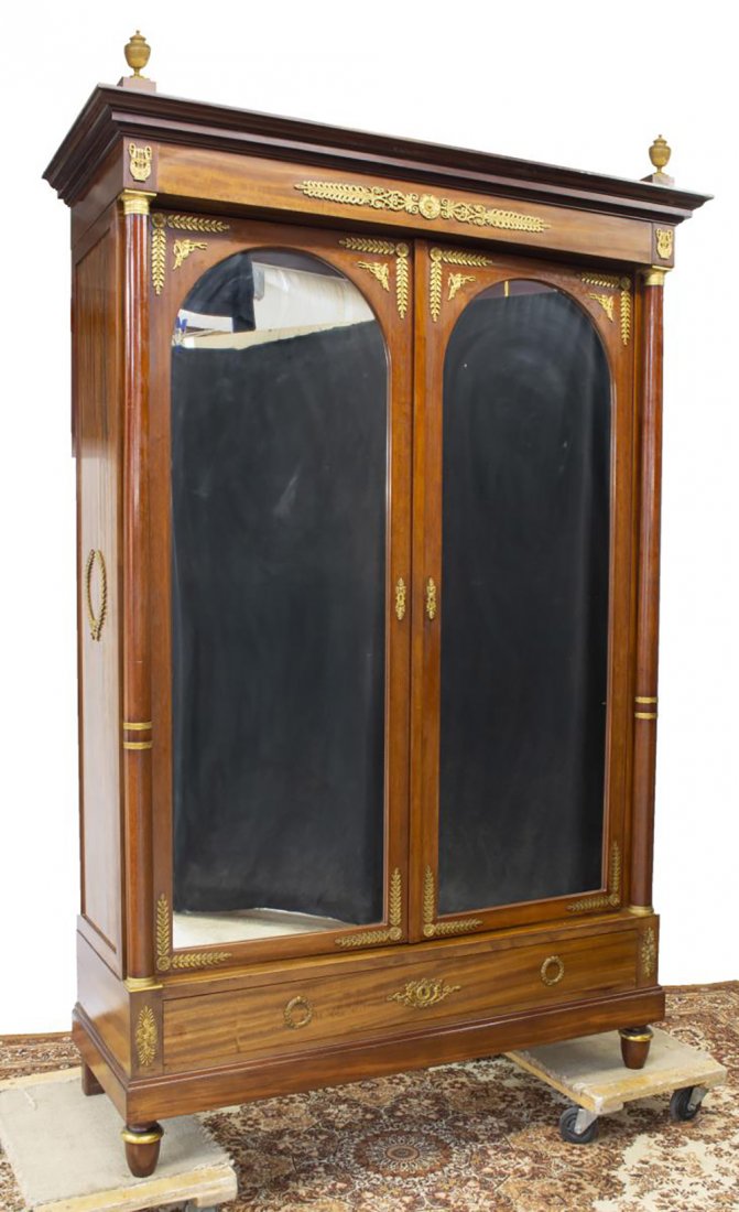 FRENCH EMPIRE ORMOLU-MOUNTED MAHOGANY ARMOIRE (1 of 4)