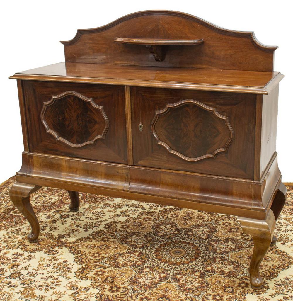 ENGLISH QUEEN ANNE MIRRORED INTERIOR SIDEBOARD (1 of 4)