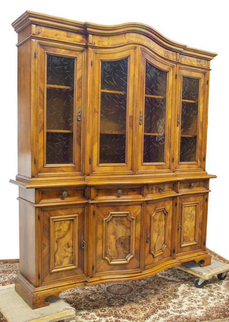 ITALIAN VENETIAN GLAZED BURLWOOD BOOKCASE (1 of 4)