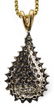 ESTATE 10K DIAMOND PAVE PENDANT ON VERMEIL CHAIN - 4