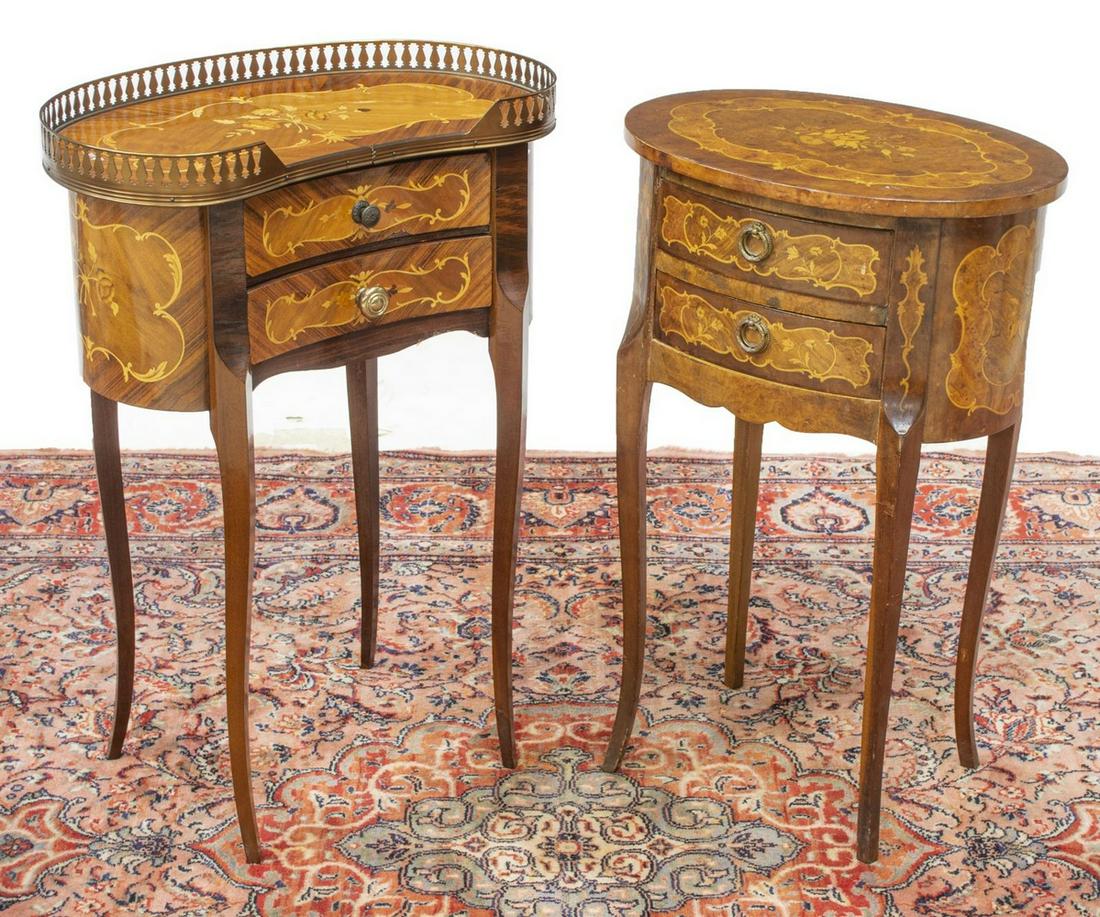 (2) FRENCH MARQUETRY SIDE CABINETS, VARIED (1 of 4)