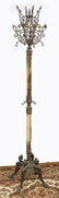 ITALIAN ONYX & GILT METAL STANDING COAT HALL TREE - 2