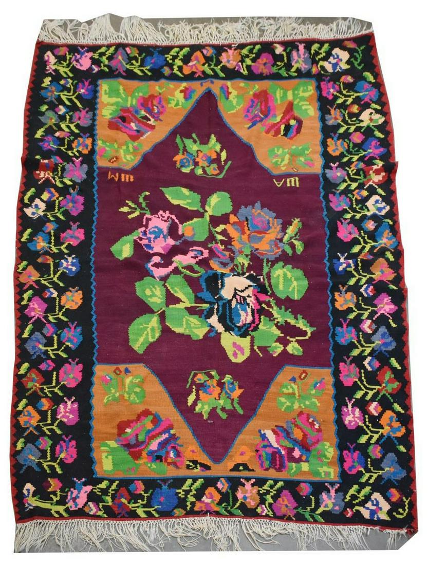 HAND-WOVEN BESSARABIAN KILIM RUG, 9' X 6'11.5" (1 of 3)