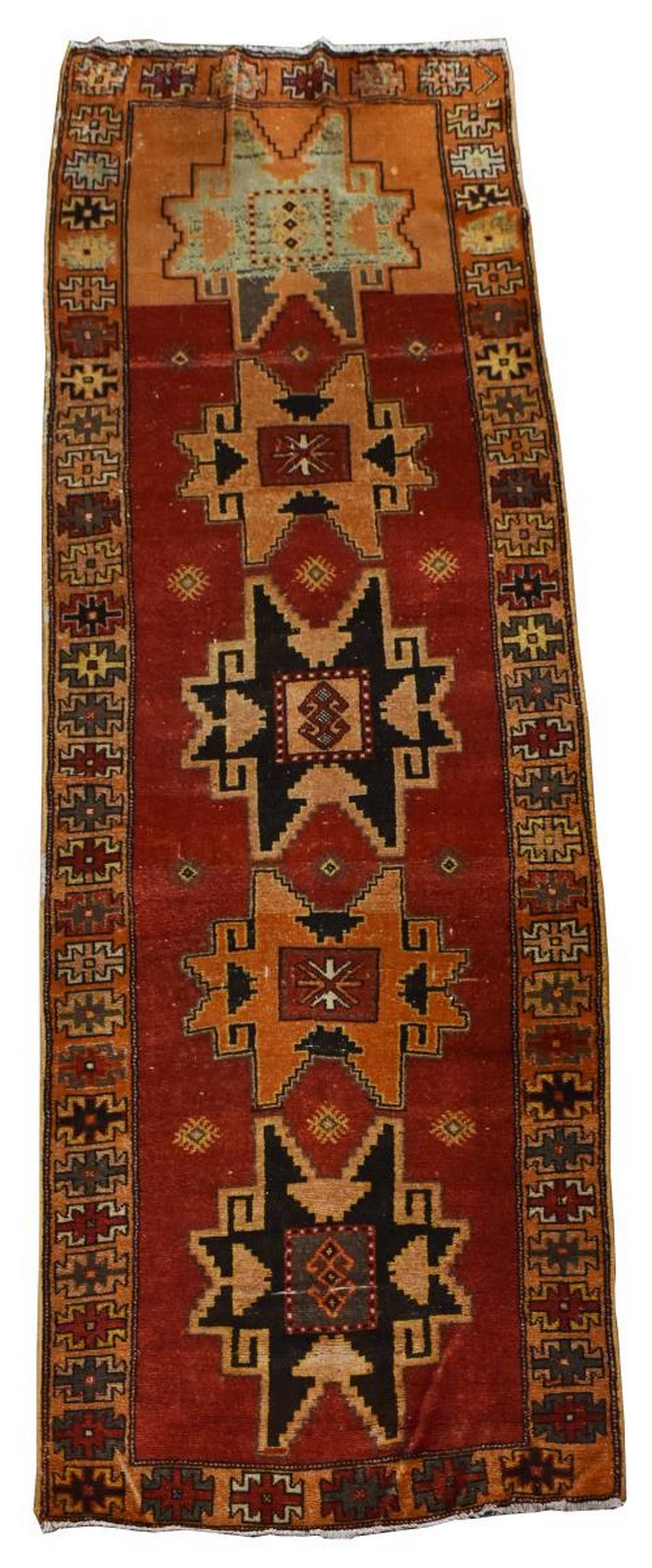 HAND-TIED TURKISH ANATOLIAN RUNNER, 3'9" X 11'3" (1 of 3)