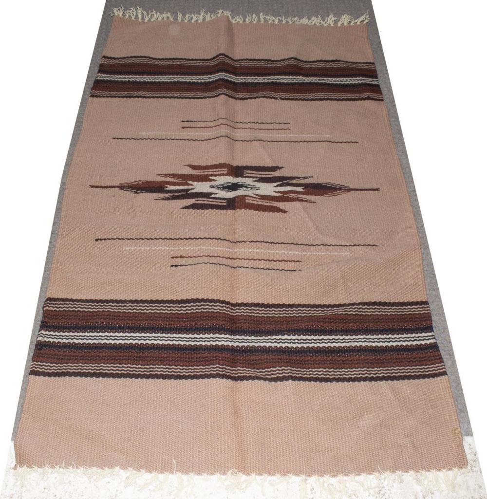 ORTEGA'S HAND WOVEN WOOL RUG, 4'10" X 2'11.5" (1 of 6)