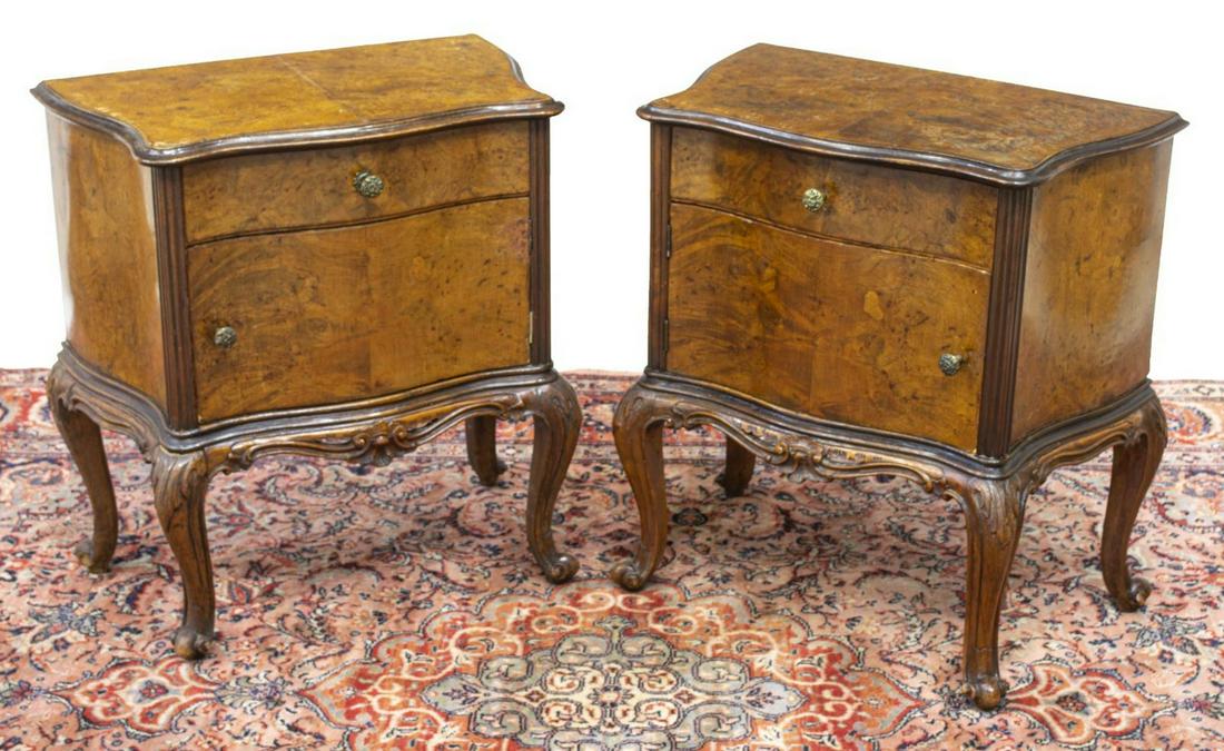 (2) VENETIAN BURLWOOD BEDSIDE CABINETS (1 of 4)