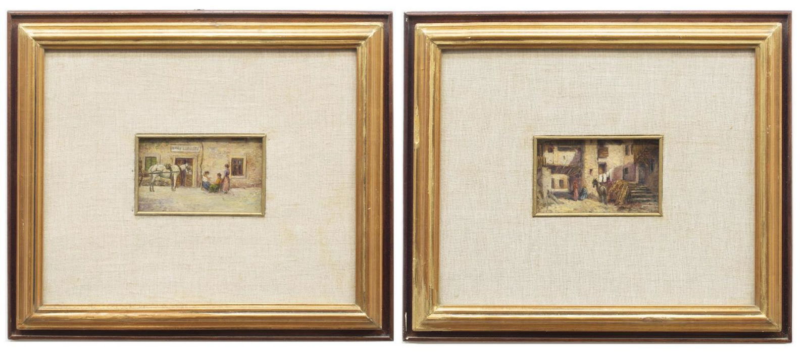 (2) FRAMED ITALIAN SCHOOL GENRE PAINTINGS (1 of 4)