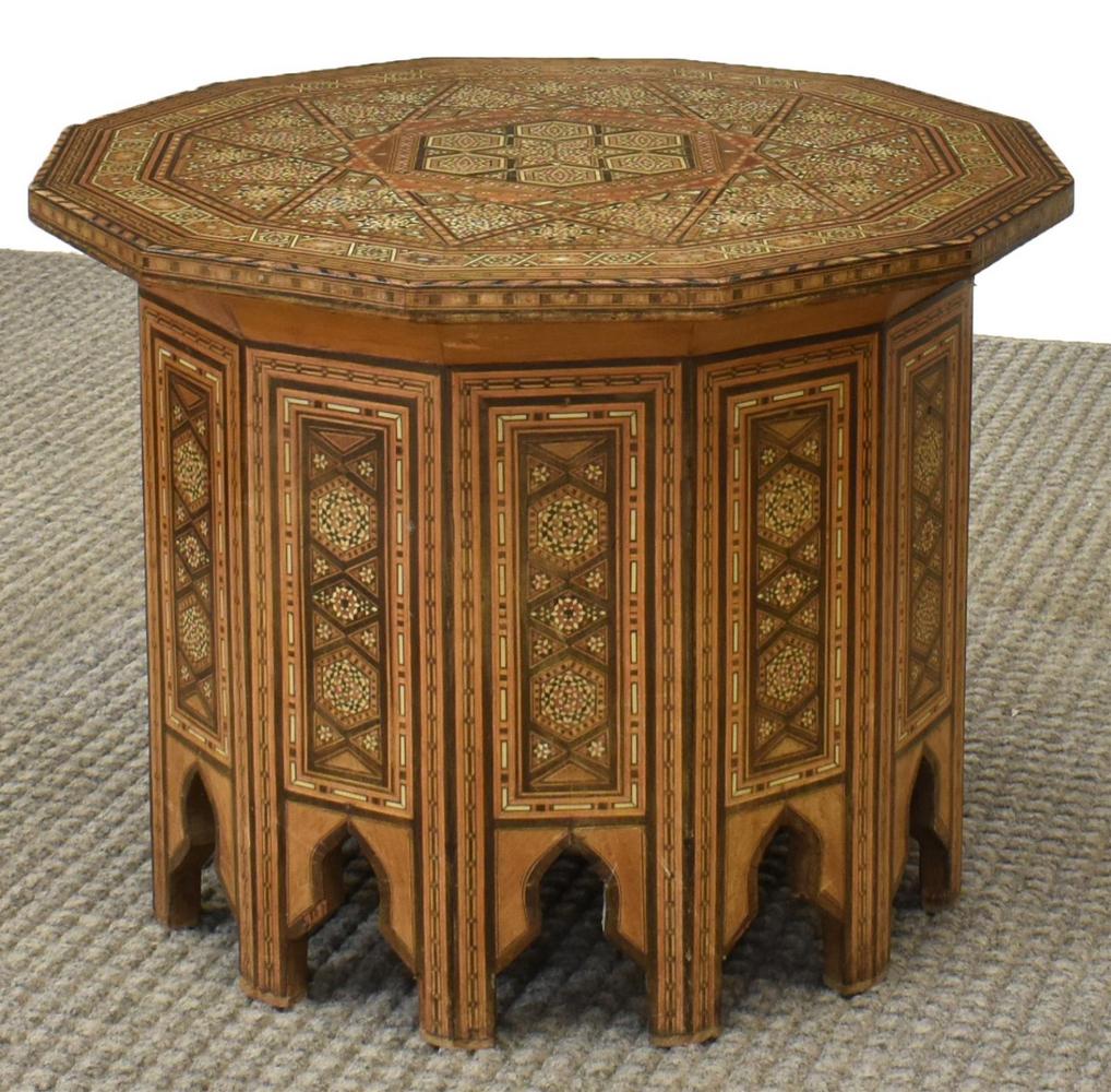 SYRIAN ARABESQUE MOP INLAID HOOKAH LOW TABLE (1 of 4)