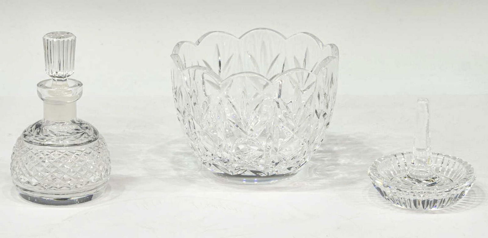 (3) WATERFORD RING HOLDER, PERFUME BOTTLE & BOWL (1 of 3)