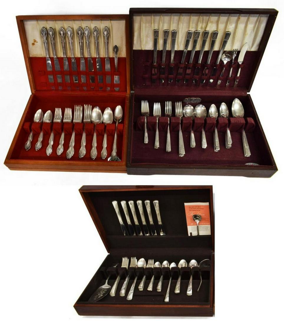 (3) SILVERPLATE FLATWARE SETS, WH, ONEIDA, ROGERS (1 of 9)