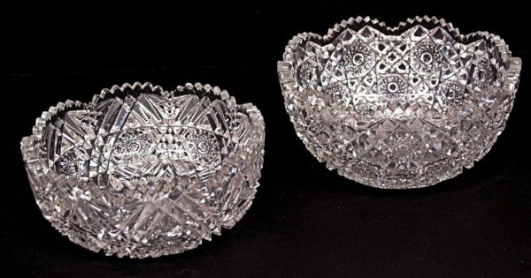 WEIGHTY AMERICAN BRILLIANT PERIOD CUT GLASS BOWLS