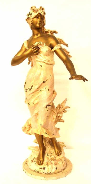 LARGE METAL NOUVEAU STYLE FIGURE AFTER MOREAU