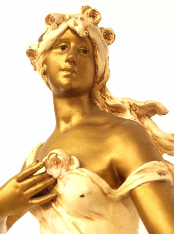 LARGE METAL NOUVEAU STYLE FIGURE AFTER MOREAU - 3