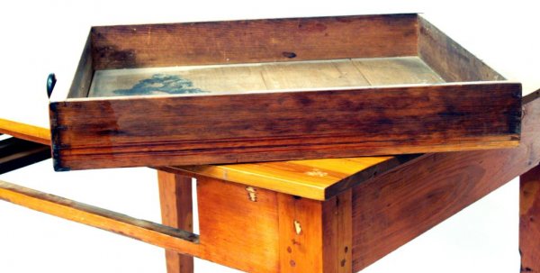 ANTIQUE AMERICAN PINE PLANK TOP TABLE 19TH CENTURY - 2