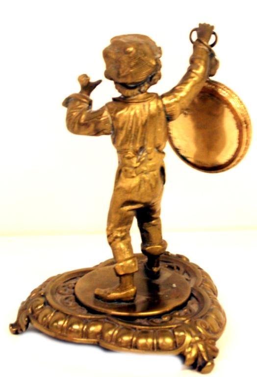 ANTIQUE GILT BRONZE FIGURAL POCKET WATCH HOLDER - 2