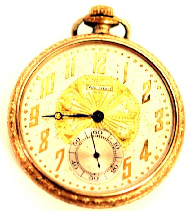 ANTIQUE GILT BRONZE FIGURAL POCKET WATCH HOLDER - 3