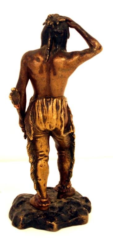 VIENNA COLD PAINTED BRONZE AMERICAN INDIAN FIGURE  - 2