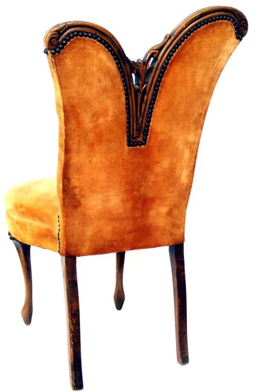 ANTIQUE AMERICAN CARVED WALNUT FIRESIDE CHAIRS - 3