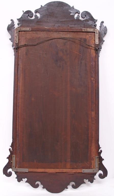 18TH C CHIPPENDALE MAHOGANY WALL MIRROR - 4