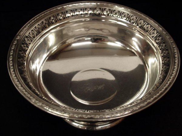 STERLING SILVER FOLIATE PIERCED CENTER BOWL - 2