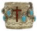NATIVE AMERICAN RED CORAL CROSS & TURQUOISE CUFF - 2