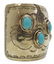 NATIVE AMERICAN RED CORAL CROSS & TURQUOISE CUFF - 3