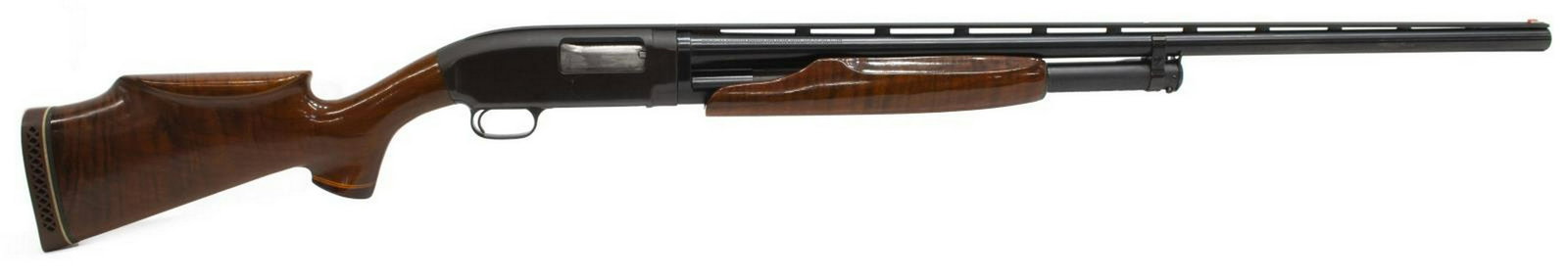 WINCHESTER MODEL 12 PUMP SHOTGUN, 12 GAUGE: Winchester Model12 shotgun, slide action, 12-gauge, tubular magazine, 29" modified vent rib barrel, Monte Carlo hardwood stock, SN 663XXX *REQUIRES FFL TRANSFER* Start Price: $200.00