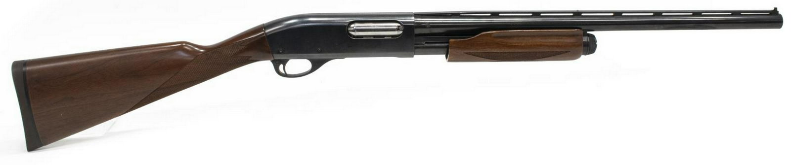 REMINGTON MODEL 870 PUMP 12 GAUGE SHOTGUN: Remington Model 870 shotgun, 12-gauge, slide action, 21" vent rib barrel, hardwood checkered stock, SN W446XXXM *REQUIRES FFL TRANSFER* **Provenance: From the estate of Dr. James R. Lucie, a well-know