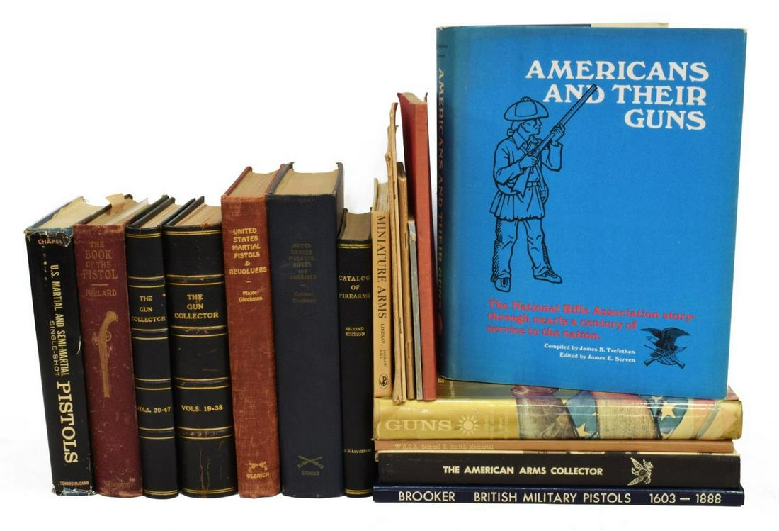(18) BOOKS: RARE FIREARMS, PISTOLS, GUN COLLECTING: (lot of 18) Books, including: (1) "Notes on the Manufacture and Inspection of Steel Breech Loading Rifles, Rapid Fire and Machine Guns, and Small Arms," United States Navy Bureau of Ordnance, 1892, 13