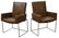 2) MID-CENTURY BAUGHMAN EMBOSSED LEATHER ARMCHAIRS