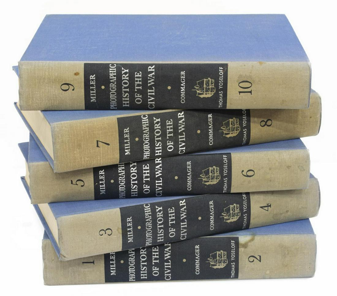 (5) PHOTOGRAHIC HISTORY OF THE CIVIL WAR: (lot of 5) "Photographic History of the Civil War", Francis Trevelyan Miller, Editor in Chief, Thomas Yoseloff, New York, 1957 Edition, each book with two volumes, profusely illustrated with photo pri