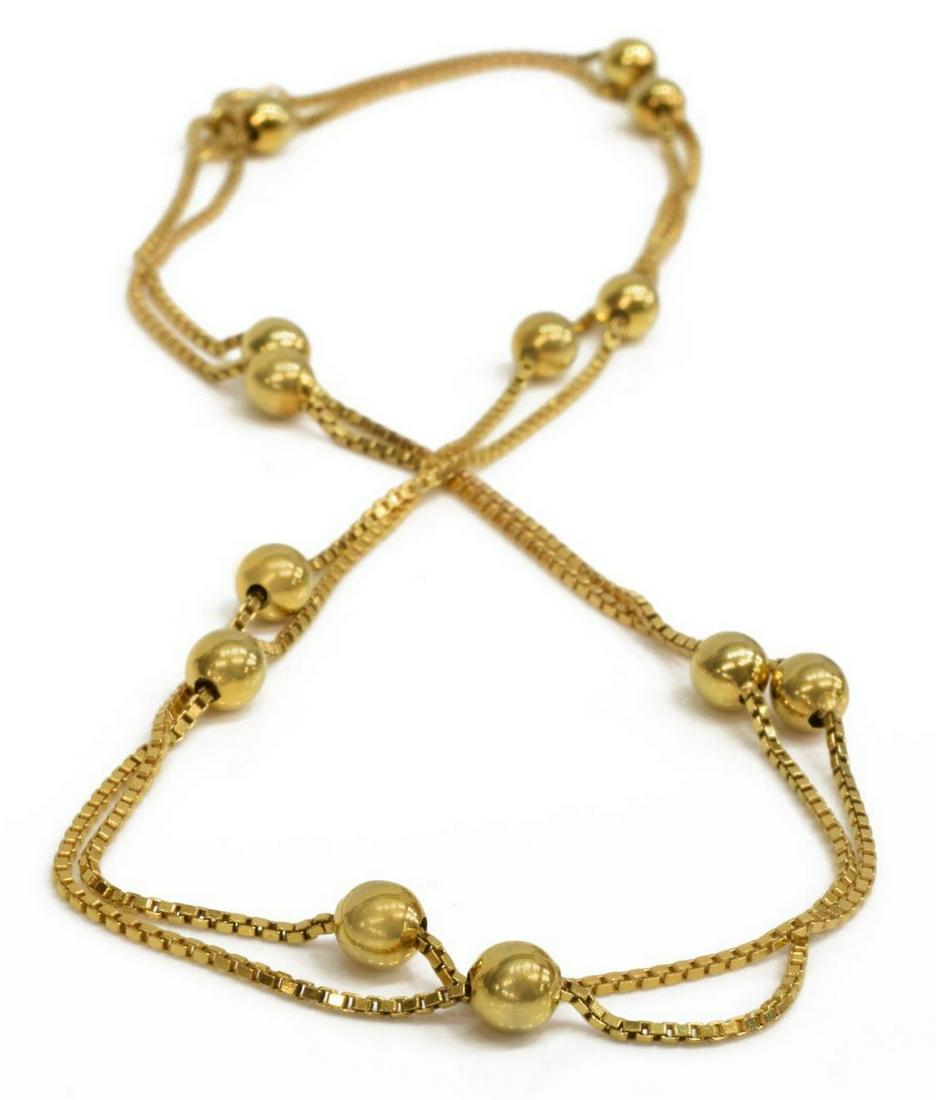 ITALIAN 14KT YELLOW GOLD CHAIN BEAD NECKLACE (1 of 3)