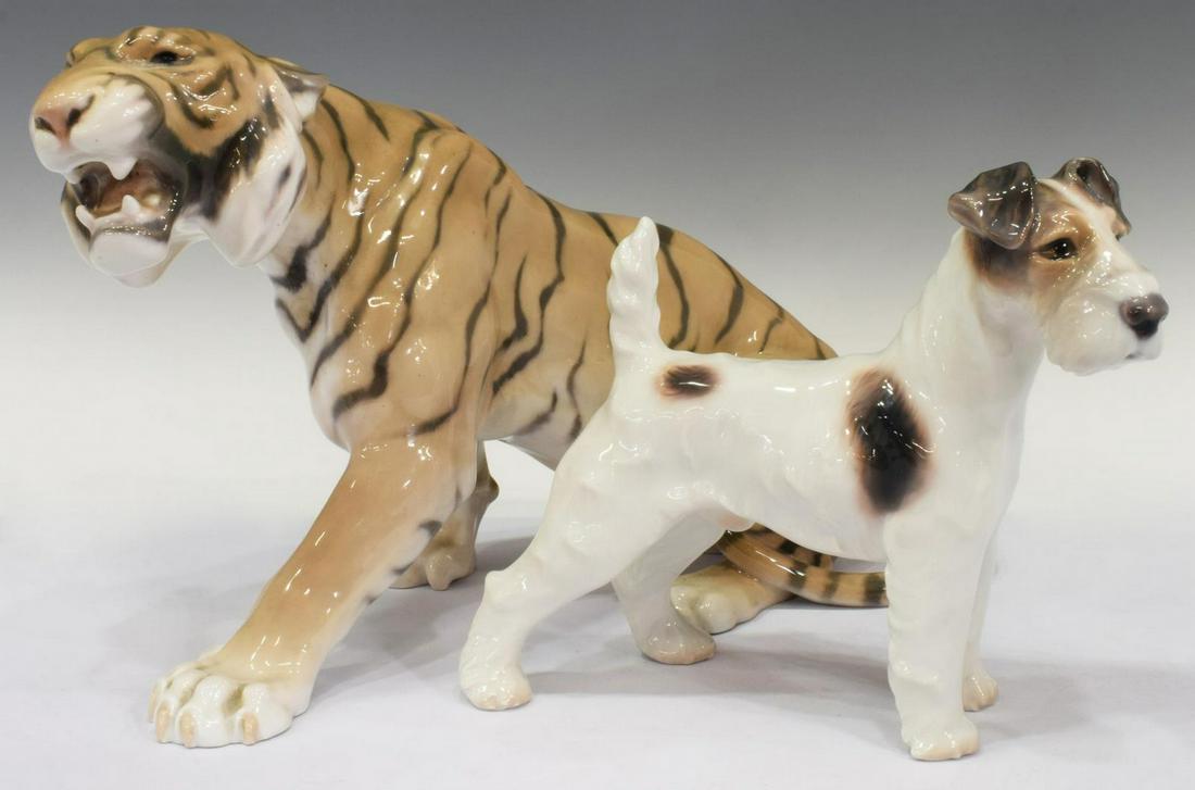 (2) BING & GRONDAHL PORCELAIN TIGER & TERRIER (1 of 7)