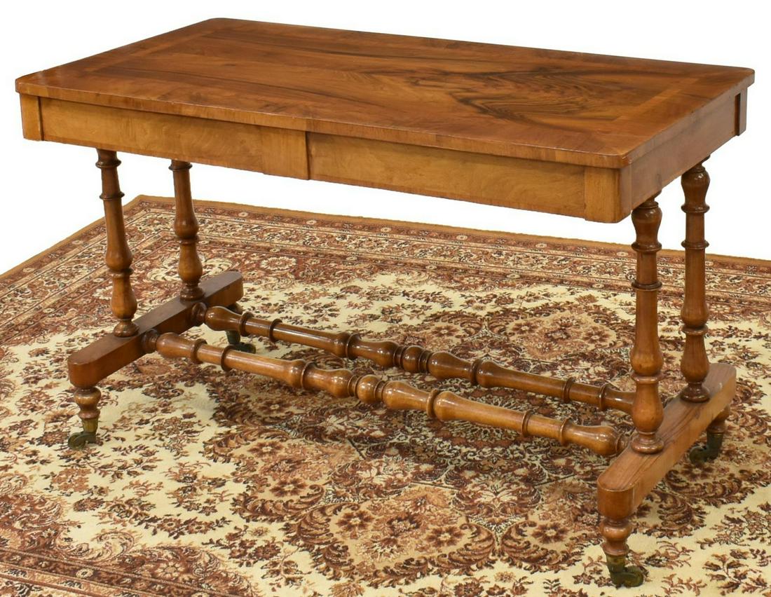 ENGLISH FIGURED & TURNED HALL TABLE WRITING DESK (1 of 4)