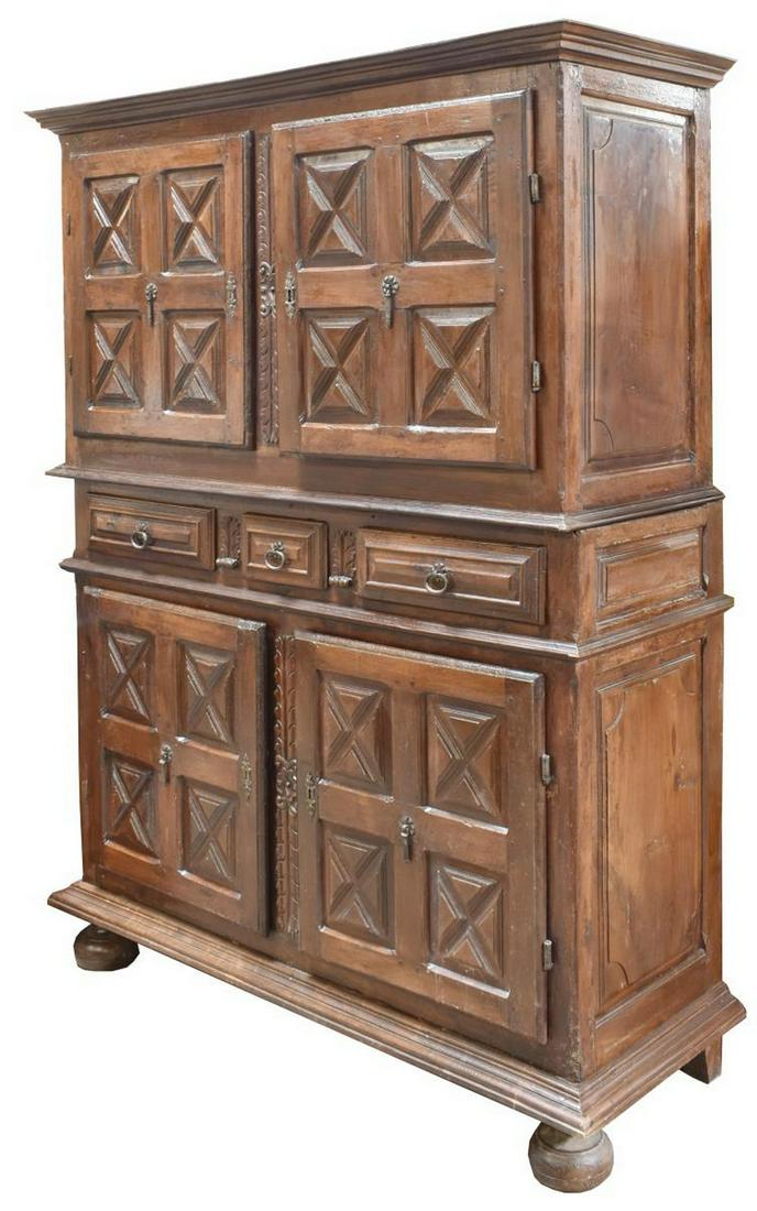 SPANISH BAROQUE STYLE OAK PANELED CABINET (1 of 5)