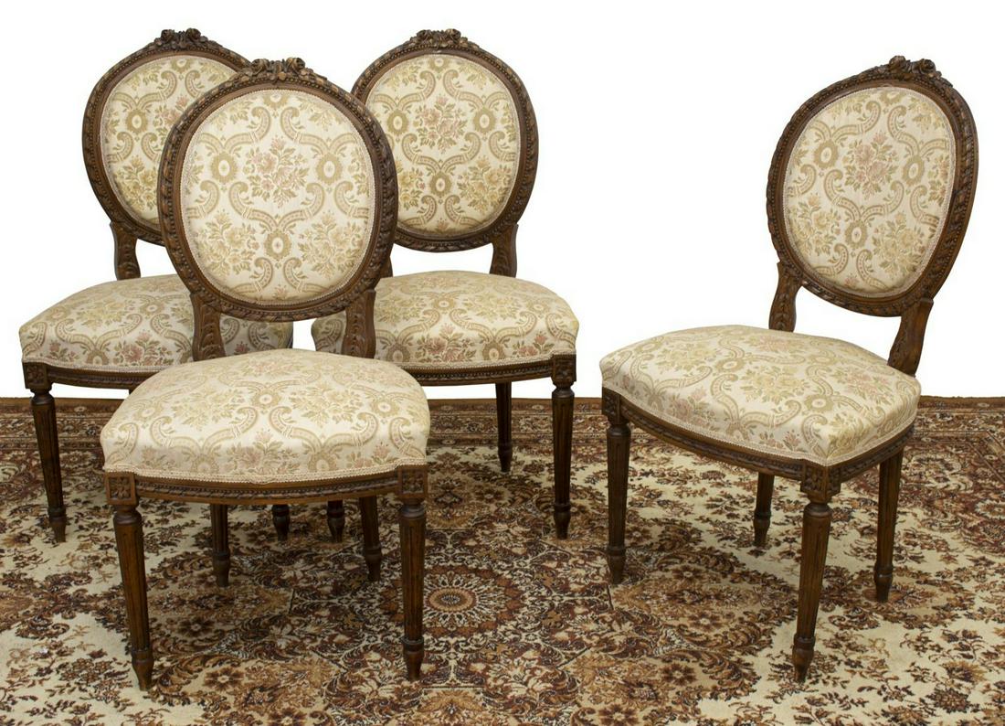 (4) FRENCH LOUIS XVI STYLE OVAL BACK SIDE CHAIRS (1 of 2)