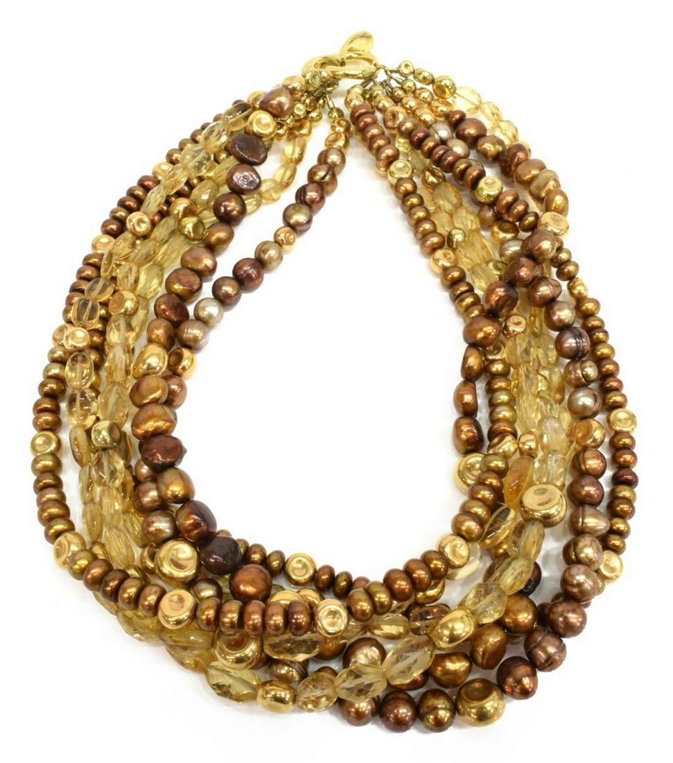 ROBERT LEE MORRIS MULTI-STRAND PEARL NECKLACE (1 of 4)