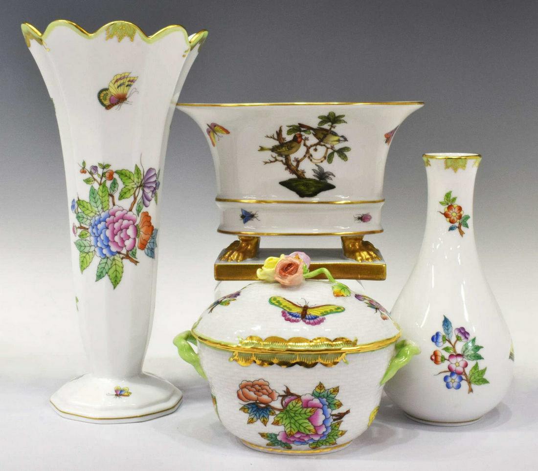 (4) HEREND QUEEN VICTORIA & ROTHSCHILD PORCELAINS (1 of 4)