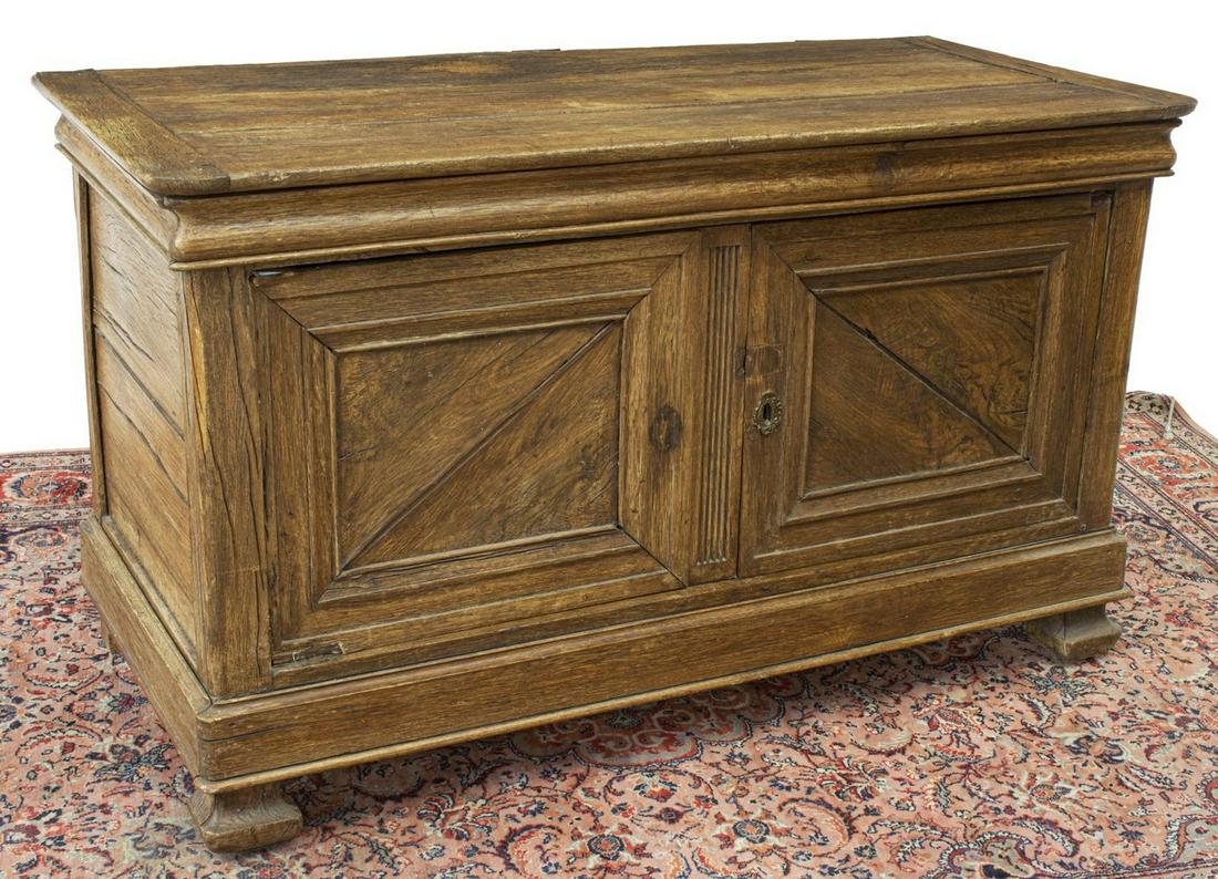 FRENCH PROVINCIAL OAK CHEST, 19TH C (1 of 5)