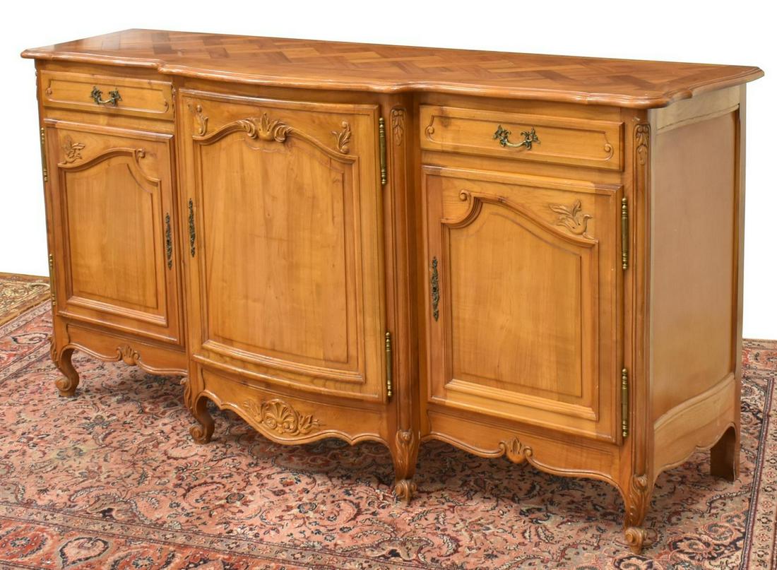 FRENCH LOUIS XV STYLE FRUITWOOD SIDEBOARD (1 of 5)