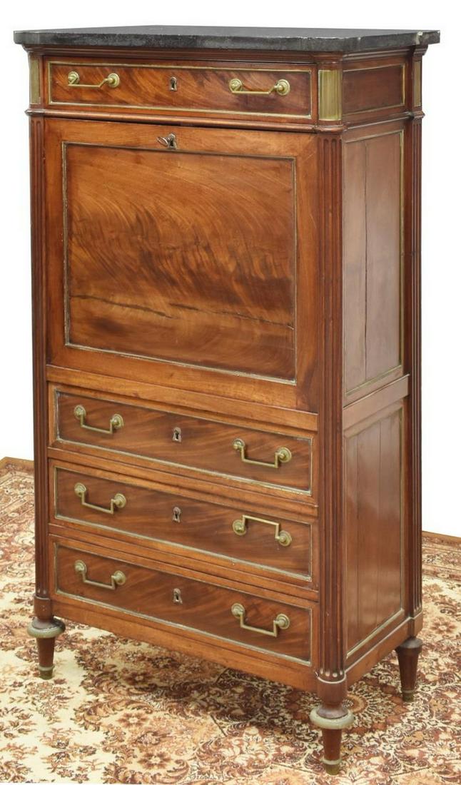 LOUIS XVI STYLE MAHOGANY SECRETAIRE ABBATANT (1 of 6)