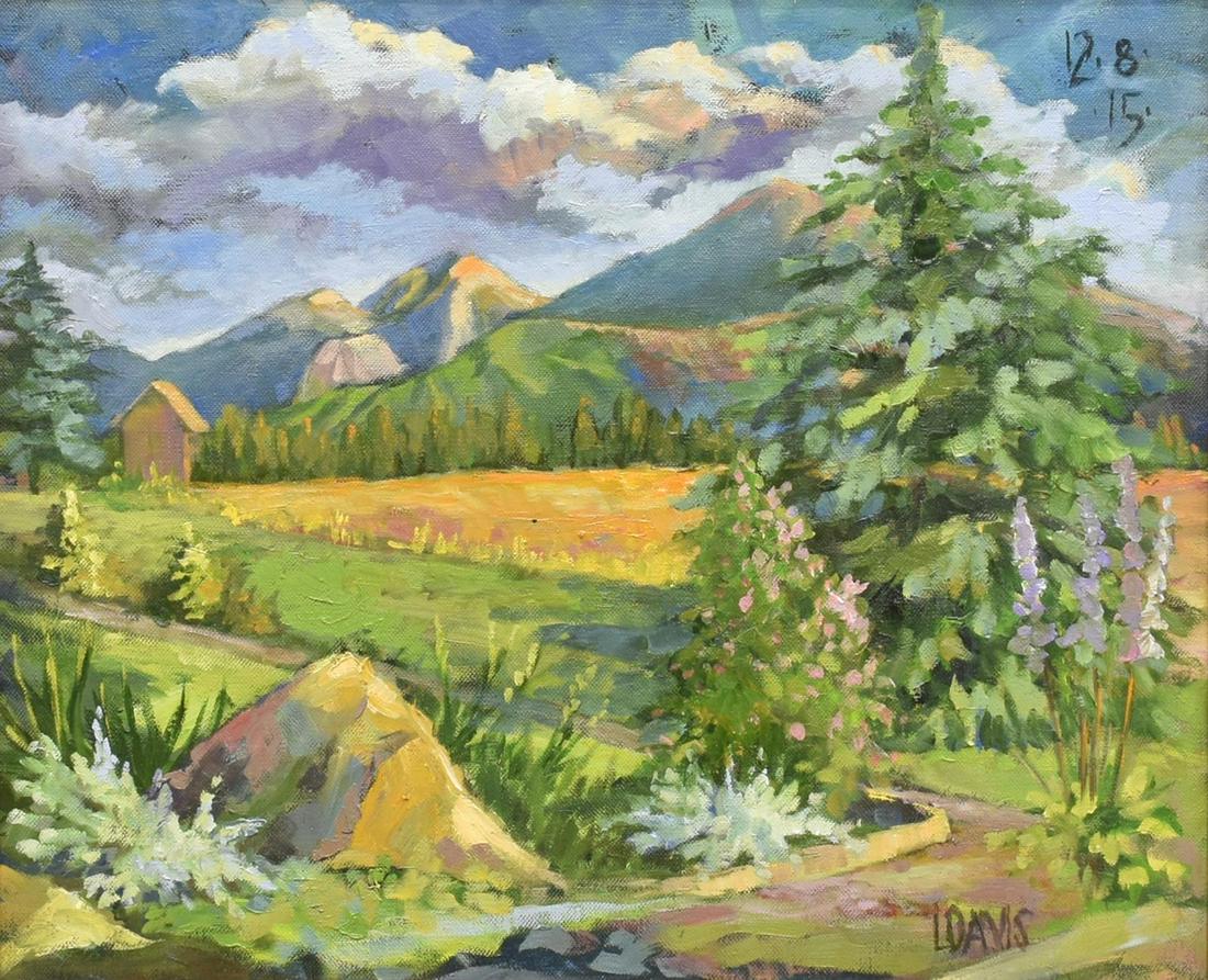 LOIS DAVIS (B.1924) PLEIN AIR MOUNTAIN LANDSCAPE (1 of 4)