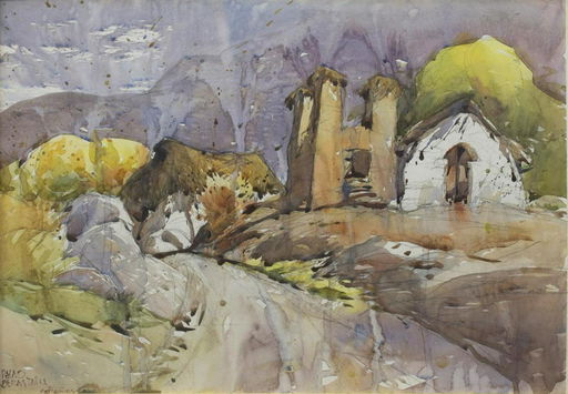Luis Palao Berastain Peru B 1943 Watercolor Jun 28 2020 Austin Auction Gallery In Tx