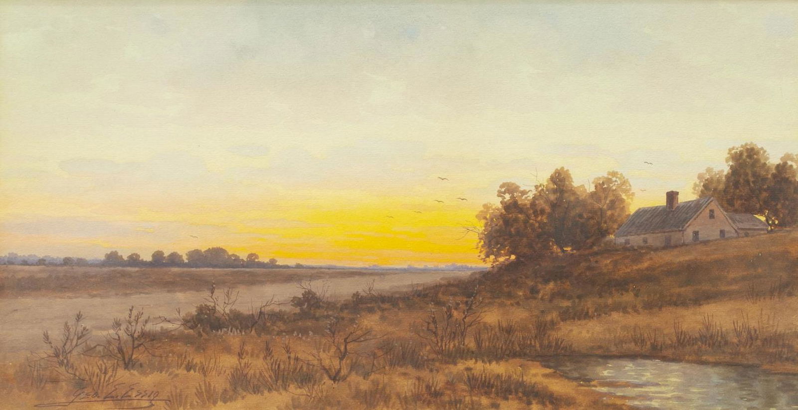 GEORGE EMERICK ESSIG (1838-1926) WATERCOLOR (1 of 4)