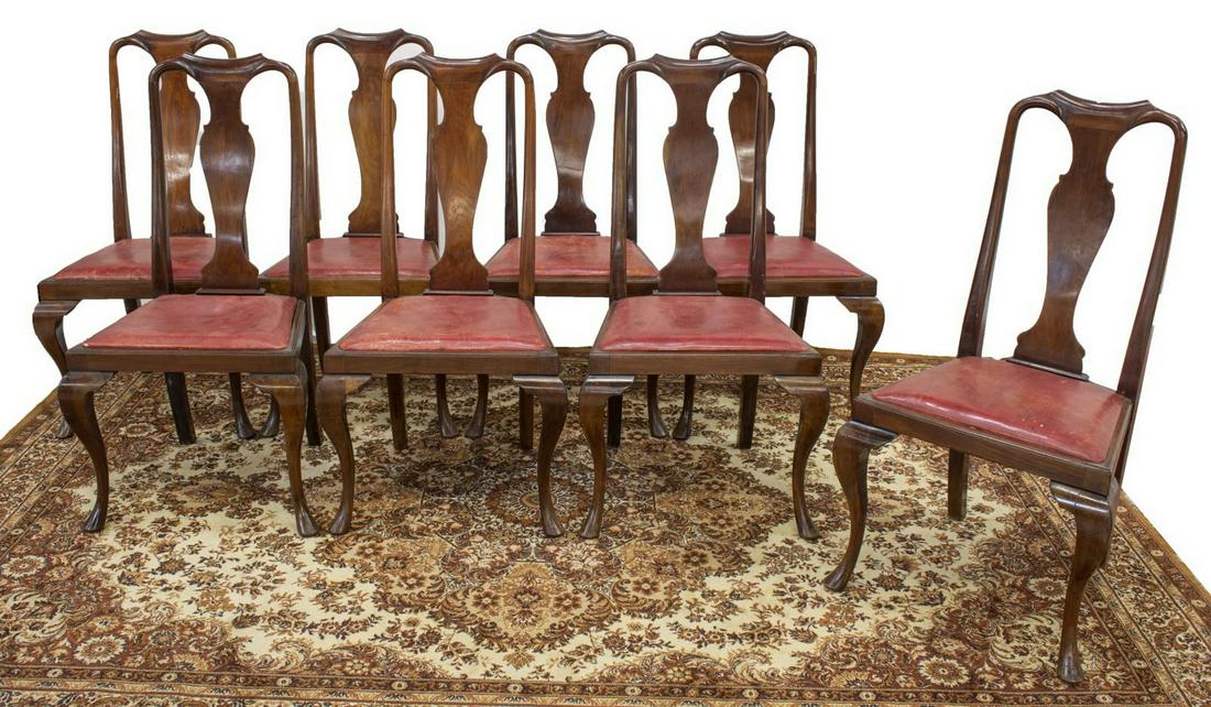 (8) QUEEN ANNE STYLE MAHOGANY DINING CHAIRS (1 of 2)