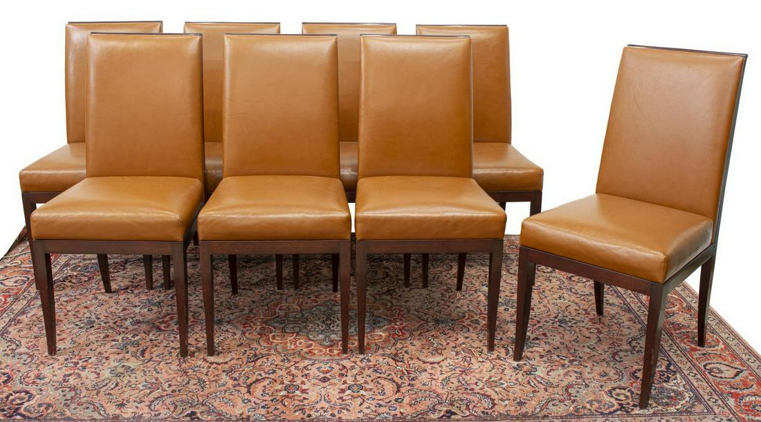 (8) LEATHER UPHOLSTERED DINING CHAIRS (1 of 2)