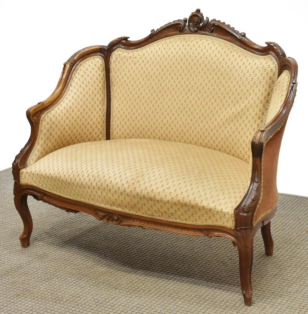 FRENCH LOUIS XV STYLE UPHOLSTERED CANAPE SOFA (1 of 3)