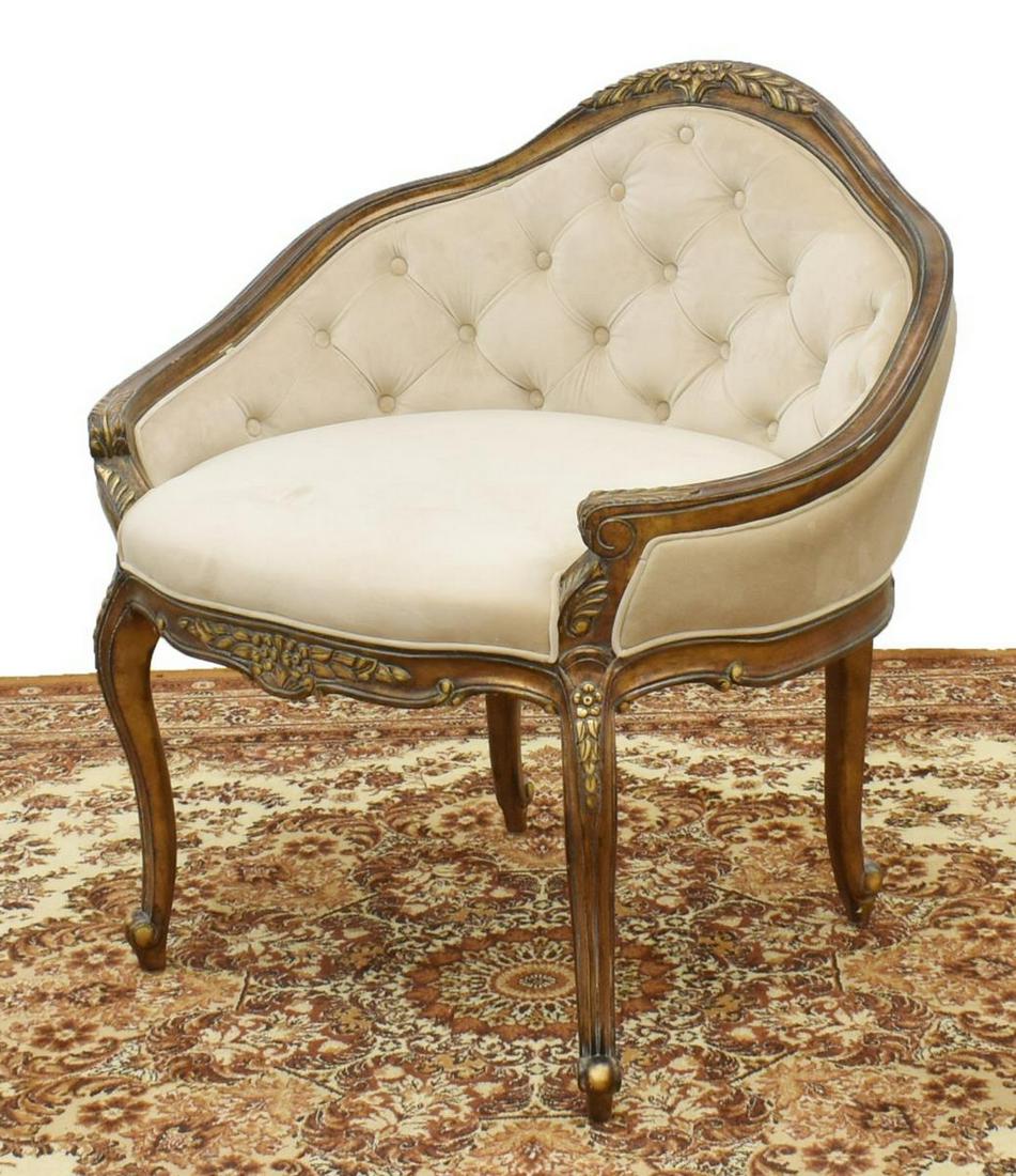 LOUIS XV STYLE BUTTON-TUFTED VANITY CHAIR (1 of 3)